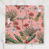 エレガントなフラミンゴ & ハイビスカス シャワー サンクス タグ (裏面)