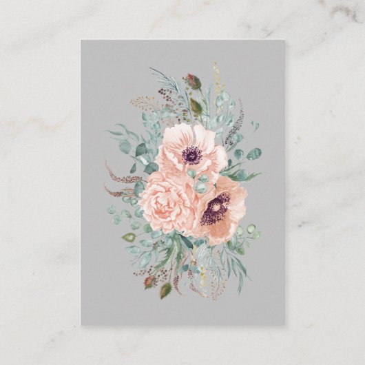 エレガントなフラワーの結婚式の付属カード エンクロージャーカード (裏面)