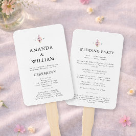 エレガントなフラワーの結婚式プログラム ハンドファン