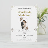 エレガントなフラワーの結婚式招待状テンプレート 招待状 (スタンド正面)
