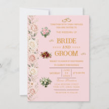 エレガントなフラワーの結婚式招待状