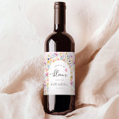 エレガントなフラワーブライダルシャワー ワインラベル