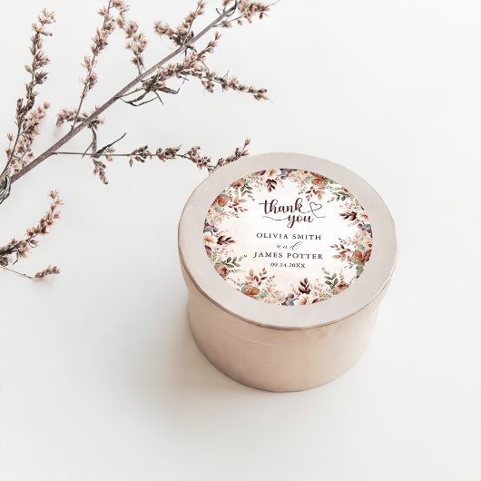 エレガントなフラワーボヘミアウェディング ラウンドシール