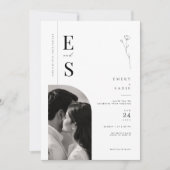 エレガントなフラワーミニマリスト結婚式招待状 招待状 (正面)