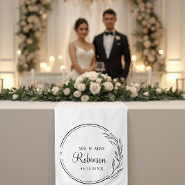 エレガントなフラワーモチーフの結婚式装飾テーブルランナー タペストリー