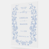 エレガントなフランスのダスティーブルーのヴィンテージ アクリルサイン (傾斜)