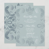 エレガントなフランスのダマスク招待状 招待状 (正面/裏面)