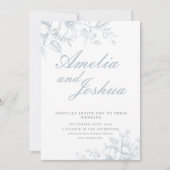 エレガントなフランスの花々を写したフォトコラージュ　ＱＲコード付き 招待状 (正面)