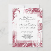 エレガントなフランスカントリーアンティークレッドトワルドジュー 招待状 (裏面)