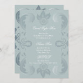 エレガントなフランス製ダマスク招待状 招待状 (正面/裏面)