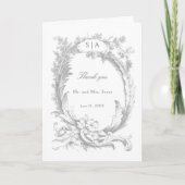 エレガントなフランス ロココ フラワーデザイン サンキューカード (正面)