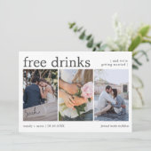 エレガントなフリードリンク3つの写真の結婚式 セーブザデート (スタンド正面)