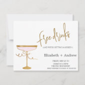 エレガントなフリードリンク、シックなシャンパングラス 招待状 (正面)