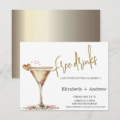 エレガントなフリードリンク, マティーニグラス ハート 招待状 (正面/裏面)