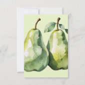 エレガントなフルーツ ブランシュ パーフェクト ピア ブライダル シャワー サンキューカード (裏面)