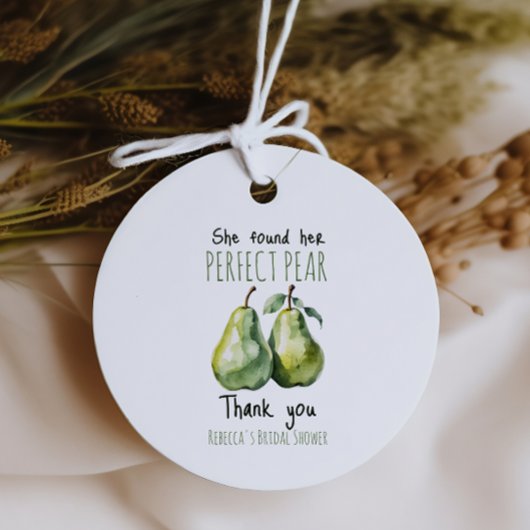 エレガントなフルーツ ブランシュ パーフェクト ピア ブライダル シャワー フェイバータグ