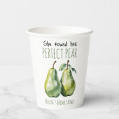 エレガントなフルーツ ブランシュ パーフェクト ピア ブライダル シャワー 紙コップ (裏面)