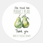 エレガントなフルーツ ブラン Perfect Pear ブライダルシャワー ラウンドシール (正面)