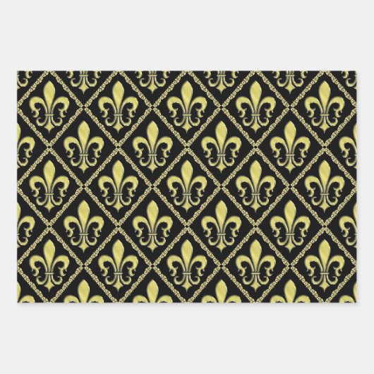 エレガントなフルール・ド・リス デザイン ラッピングペーパーシート (正面)