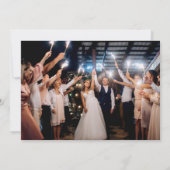 エレガントなフレアモノグラムの結婚式フォト サンキューカード (裏面)