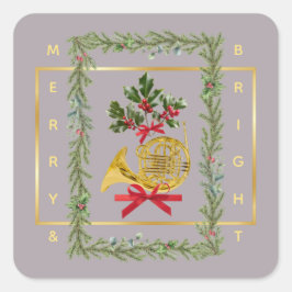 エレガントなフレンチホルンのクリスマスタイプ スクエアシール