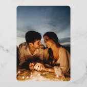 エレガントなフレームの象牙色とブラックのデザイン シルバー 箔招待状 (裏面)