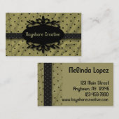 エレガントなフレームの賢明で黒い名刺 名刺 (正面/裏面)