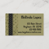 エレガントなフレームの賢明で黒い名刺 名刺 (裏面)