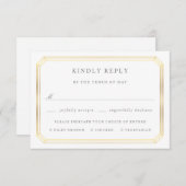 エレガントなフレームの返信カード 出欠カード (正面/裏面)