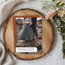 エレガントなフレーム写真オーバーレイ・セーブ・ザ・デート