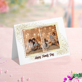 エレガントなフレーム ファミリー フォト 折りたたみ ホリデー カード