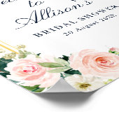 エレガントなフレーム ブライダルシャワー ウェルカムサイン ポスター (角)