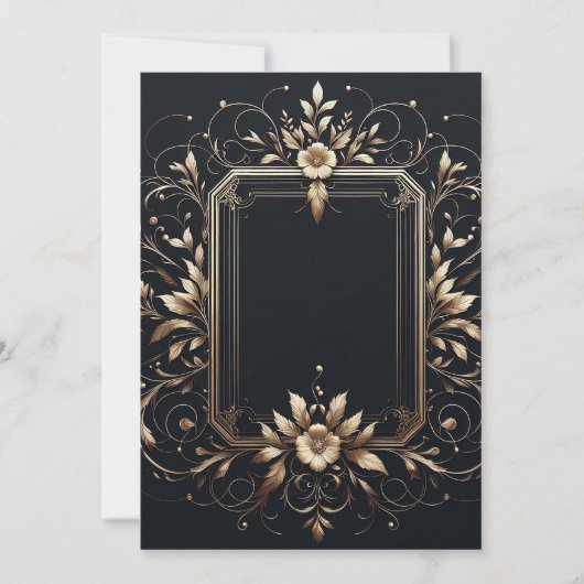 エレガントなフレーム Save The Date 招待状 (正面)