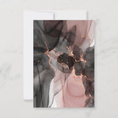 エレガントなフローティング ブラック ピンク RSVP 招待状 (裏面)