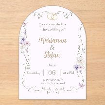 エレガントなフローラルアクリル結婚式招待状(編集可能)