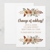 エレガントなフローラ 引っ越しのお知らせカード 案内状 (正面/裏面)