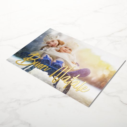 エレガントなブオナターレの写真　ゴールド 箔シーズンカード (回転した状態)