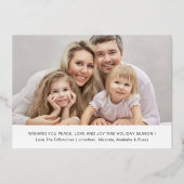 エレガントなブオナターレの写真 ゴールド 箔シーズンカード (裏面)