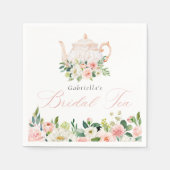 エレガントなブッシュのウェディングティー ウェディングシャワー スタンダードカクテルナプキン (正面)