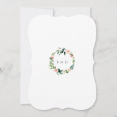 エレガントなブッシュクリームフラワーゴールドフレームウェディング 招待状 (裏面)