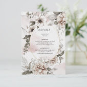 エレガントなブッシュシルバー花のレセプション詳細カード エンクロージャーカード (スタンド正面)