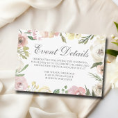 エレガントなブッシュピンクの牡丹の花のウェディングディテール エンクロージャーカード