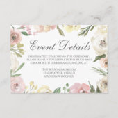 エレガントなブッシュピンクの牡丹の花のウェディングディテール エンクロージャーカード (正面)