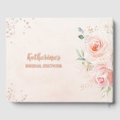 エレガントなブッシュピンクの花のプリンセスシャワー写真 ゲストブック (裏面)