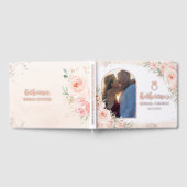 エレガントなブッシュピンクの花のプリンセスシャワー写真 ゲストブック (全面)