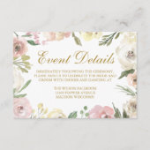 エレガントなブッシュピンクゴールドの花の結婚式の詳細 エンクロージャーカード (正面)