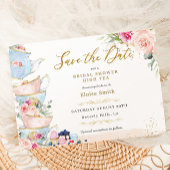 エレガントなブッシュフローラル ハイティーパーティー ブライダルシャワー セーブザデート