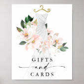 エレガントなブッシュ フラワーのウェディング シャワー ギフトとカード ポスター (正面)