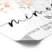 エレガントなブッシュ フラワーのウェディング シャワー ミモザ バー サイン (角)