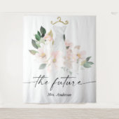 エレガントなブッシュ フラワーのウェディング シャワー 背景 タペストリー (正面)